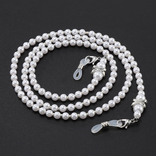 Cadena Para Gafas Ocr Con Perlas Blanco