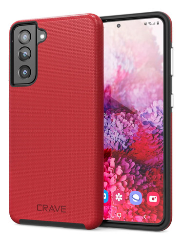 Funda Crave Dual Para Galaxy S21 Shockproof/rojo
