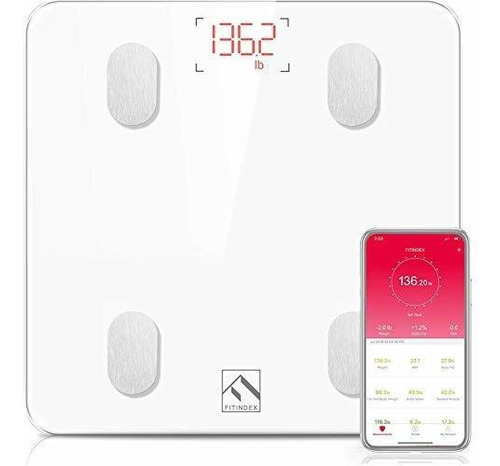 Fitindex Bluetooth Body Fat Scale, Smart Wireless Bmi Baño 