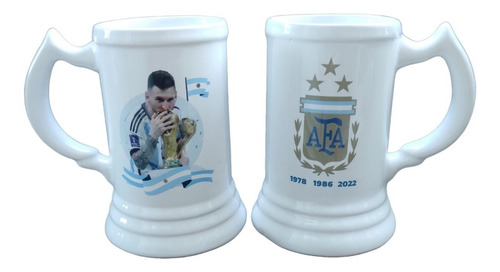 Imagen 1 de 1 de Chopp Cervecero Cerámica Messi Argentina Mundial Qatar Afa