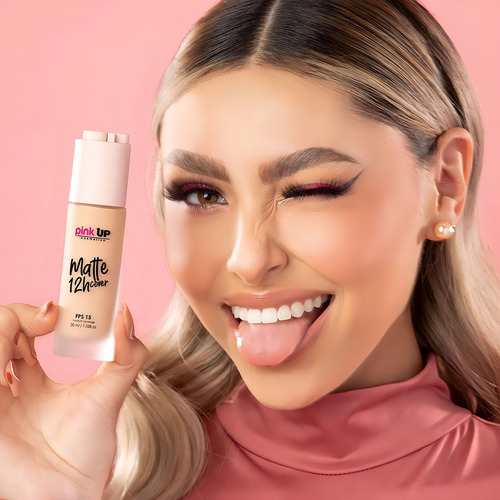 Base De Maquillaje Matte Cover 12 Horas Pink Up 100