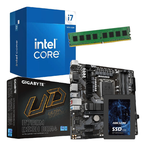 Combo actualización Intel i7 14700k 8 gb ram ssd 512 gb color negro