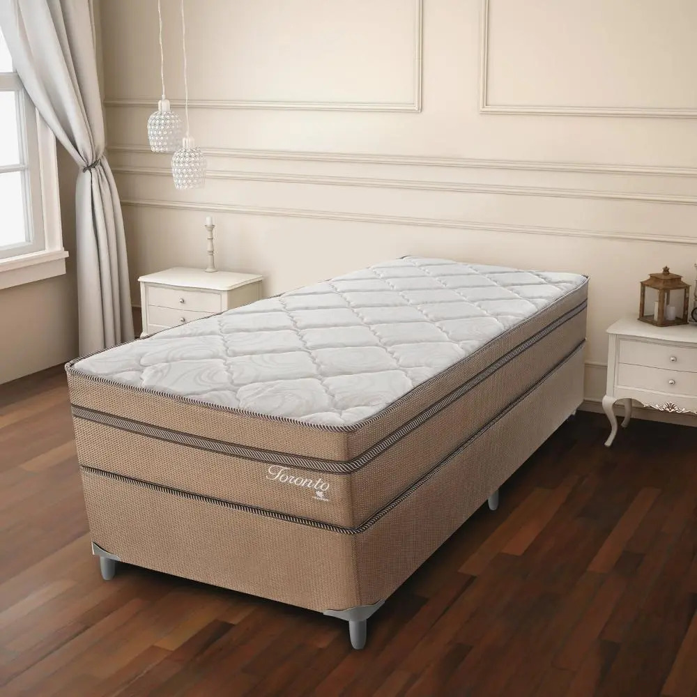 Cama Box Solteiro 88x188x58cm Molas Ensacadas Toronto