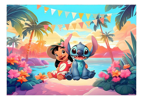 Fondo Lilo Y Stitch Telon Decorativo Cumpleaños Cotillon