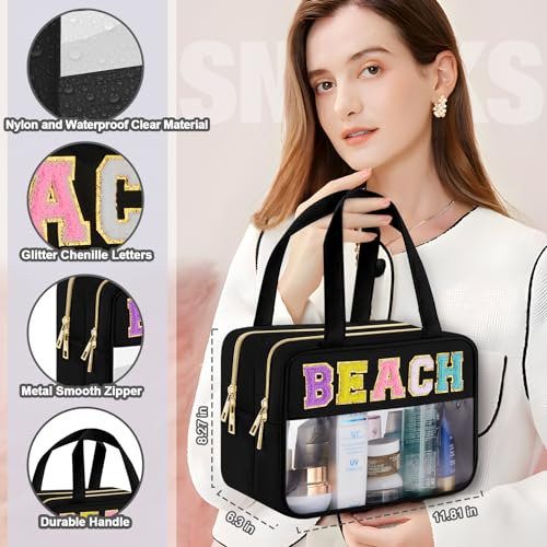 Bolsa De Maquillaje Transparente Impermeable Con Cremallera
