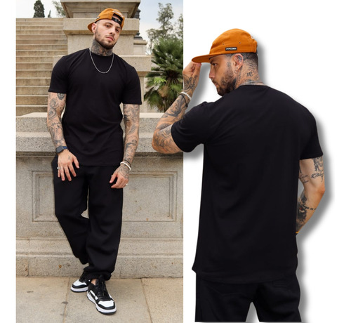 Camiseta Oversized Masculina Basica Lisa Algodão Streetwear