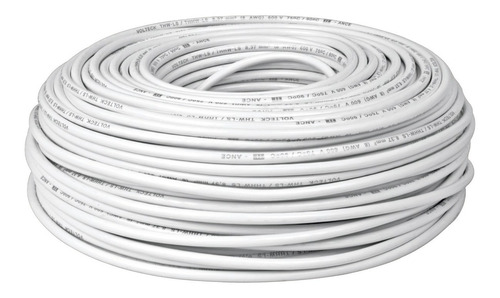 Cable Thhw-ls, 8 Awg, Blanco Rollo 100 M Volteck 46054