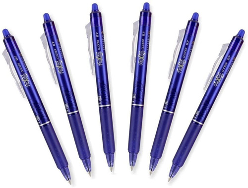 Boligrafo Pilot Frixion Clicker, Tinta Azul/punta Fina/6 U