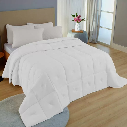 Edredom Diamond Toque De Plumas Solteiro 1,60x2,20 - Appel Cor Branco