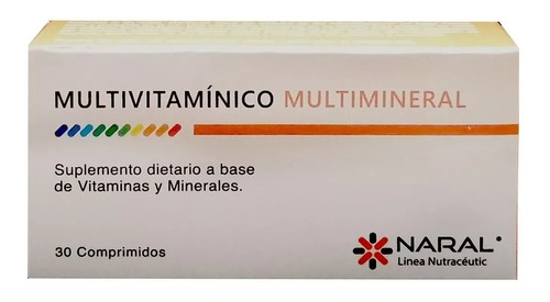 Multivitaminas Y Minerales A B C D Zinc Hierro Naral 30 Tab Sabor Neutro