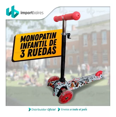 Monopatín Infantil 3 Ruedas Luces Reforzado Abec 7 Regulable