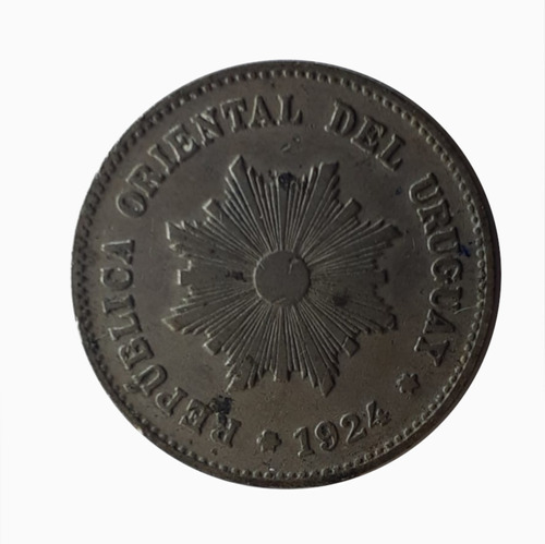 Moneda Uruguay 1924 5 Céntimos