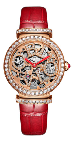 Reloj De Pulsera Automático De Oro Rosa Para Mujeres
