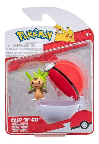 Pokemon Clip N Go Chespin + Poke Ball Jazwares 