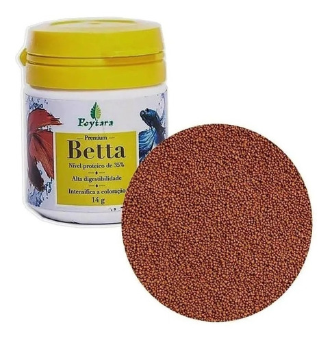 Ração Para Peixe Betta Poytara Betta 14g Premium