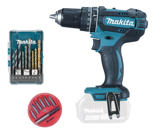 Parafusadeira Furad Impct Makita 18v Dhp482z + Brocas E Bits