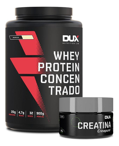 Whey Protein Concentrado Dux Baunilha 900g + Creatina 100g
