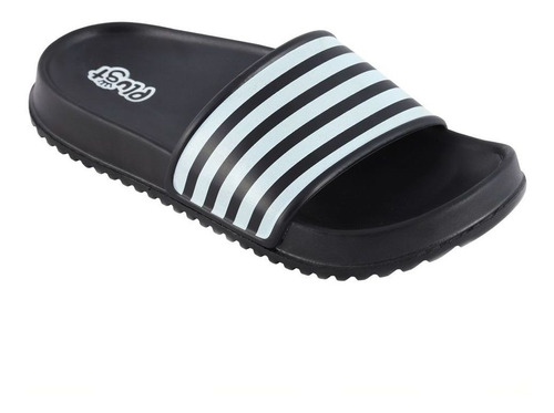 Chinelo Slide Listra Infantil Masculino Plugt - Preto/branco