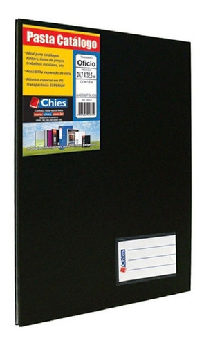Carpeta negra para catálogos de manualidades con tornillos, 50 fichas de plástico