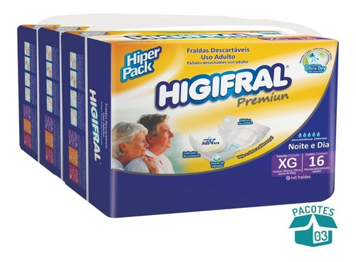 Fralda Geriátrica Higifral Premium 3 Pcts.