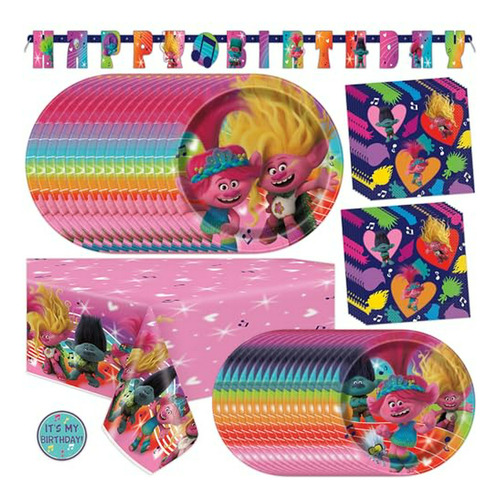 Decoraciones De Fiesta De Cumpleaños Troll Para 16 Invitados