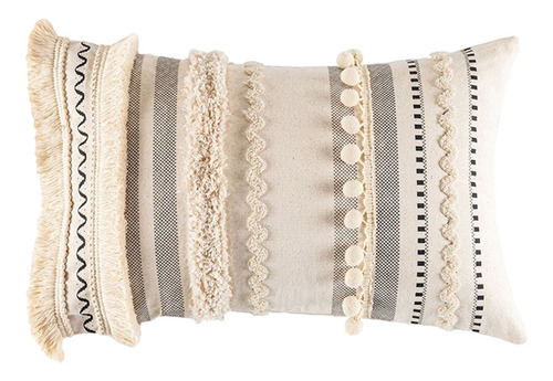 Boho Decoración Throw Borlas Almohada Cubierta Hecha A Mano