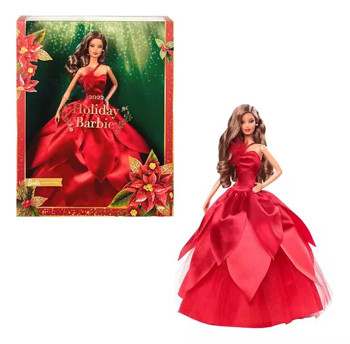 PRÉ-VENDA Boneca Barbie Signature Holiday 2022 Morena Vestido Vermelho -  Mattel