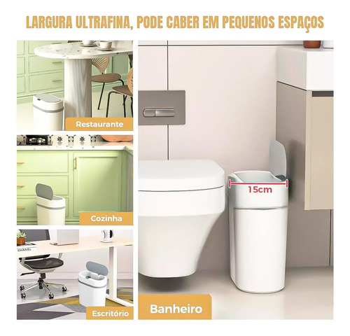 Lixeira Inteligente Sensor Automática 12 Litros Anti Odor