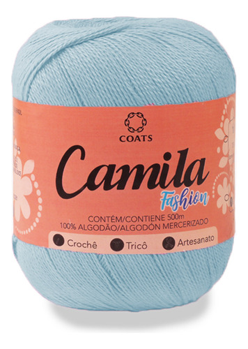 Linha Camila Fashion - 100% Algodão - Crochê Tricô 150g 500m Cor 00121 - Azul Serenity