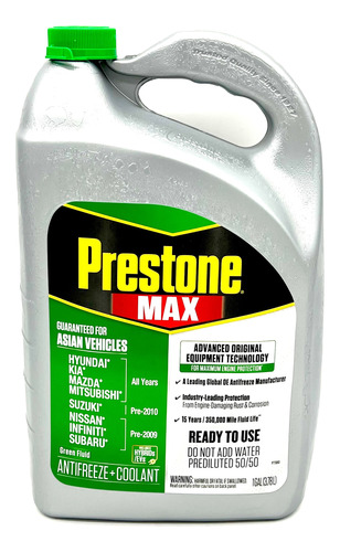 Anticongelante Refrigerante Prestone 50/50 Asiáticos Verde