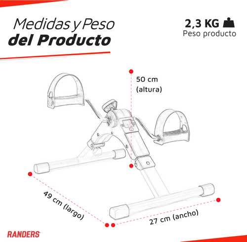 Bicicleta Pedalera Fija Randers Arg-111 Rehabilitación