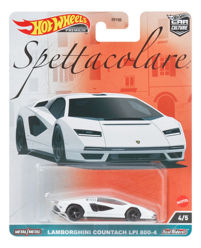 Mattel Hot Wheels Lamborghini Countach Lpi 800-4 1:55 Blanco