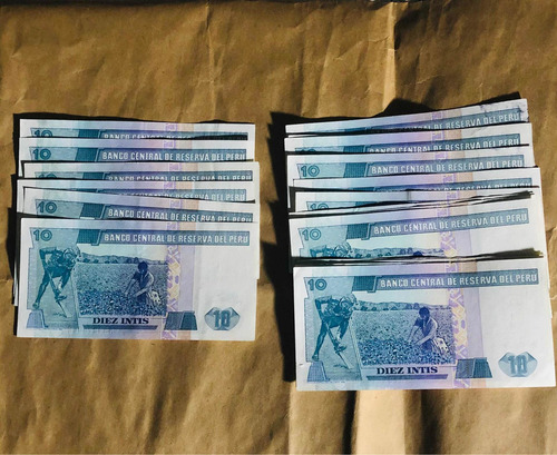 Imagen 1 de 2 de Billetes Antiguos Díez Intis De 1987 Sin Circular