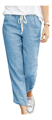Pantalones Cortos De Mujer Pantalones Sueltos De Lino De ALG