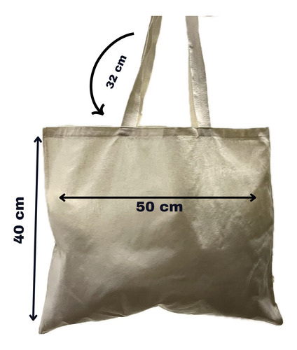 10 Bolsas Tote Grande Lienzo 50x40 - Ecológica 100% Algodón Tela Lisa