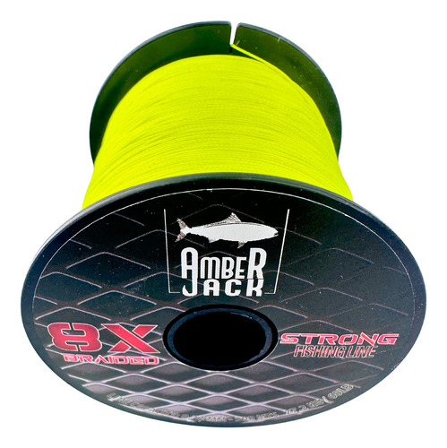 Multifilamento Amberjack 8x Bobina 500 Mts Todas Las Medidas Color Amarillo 0.32 mm - Resistencia 27.2 kg - 60 lbs