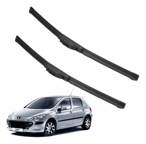 Kit 2 Escobillas Delanteras Flex Goma Peugeot 307 2005a2012