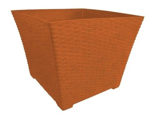 Maceta Cuadrada Naranja 27x27x30,5cm Plastico Reciclable Yop