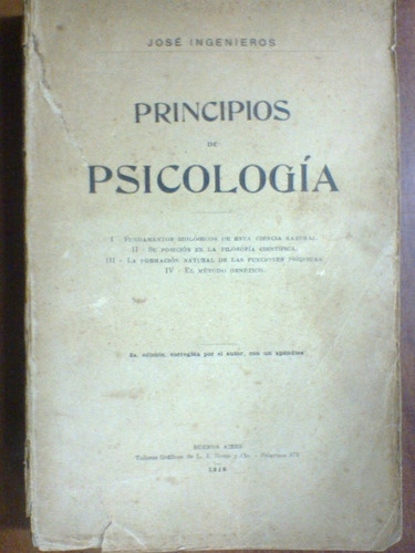 Principios De Psicologia-jose Ingenieros-año 1916 Lib Merlin