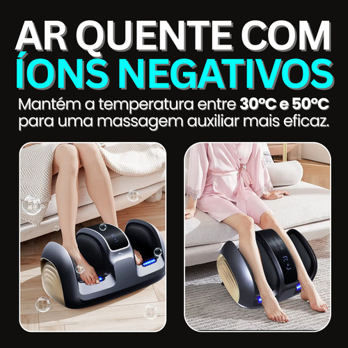 Massageador De Pés Elétrico 3dx Com Aquecimento - Aparellho Relaxante Para Os Pés - Com Airbags De Silicone, Massagem Profunda E Controle Remoto Alívio Instantâneo Em Casa