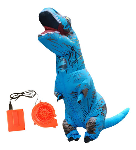 Disfraz De Dinosaurio Inflable, Disfraz Con Adultos Azul