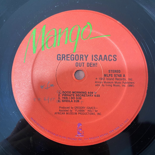 Lp Reggae- Gregory Isaacs ( Out Deh, Importado ) (Usado)