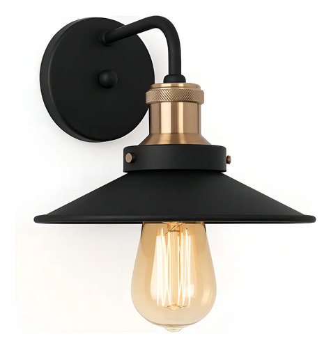 Luminária Arandela Industrial Vintage Tony Iluminação E27 Retro Parede Preto/cobre Aluminio