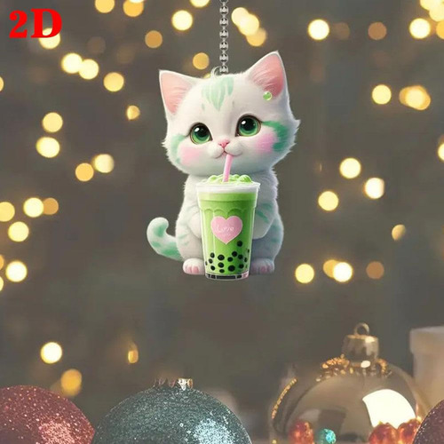 Llavero Con Espejo Retrovisor De Coche Y Cute Cats Decora 40