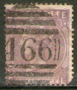 Reino Unido Sello Usado De 6 P. Reina Victoria Año 1865