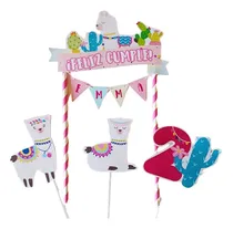 Comprar Adorno De Torta Cake Topper Llamita Llama Alpaca Cactus