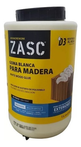 Pega Cola Blanco 1/4 Galón Extra Fuerte Zasc