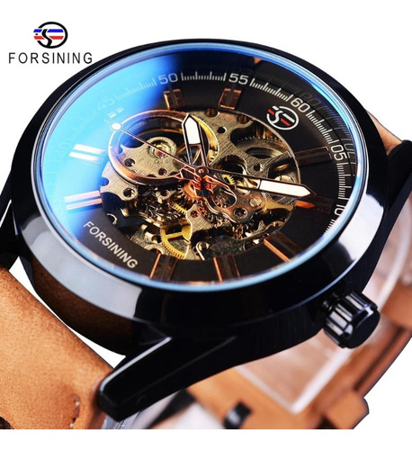 Reloj Forsining Casual Leather Luminous Para Hombre