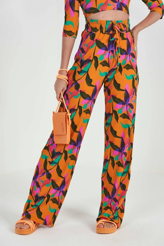 Imagem 7 de 9 de Calça Comfort Estampada Cós Elástico Com Amarração Colcci