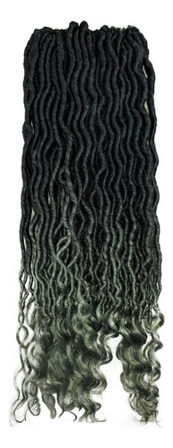 Fibra Dread Faux Locs Goddess Black Beauty - Crochet Braid Cor Preto com Cinza (T1B/Grey)